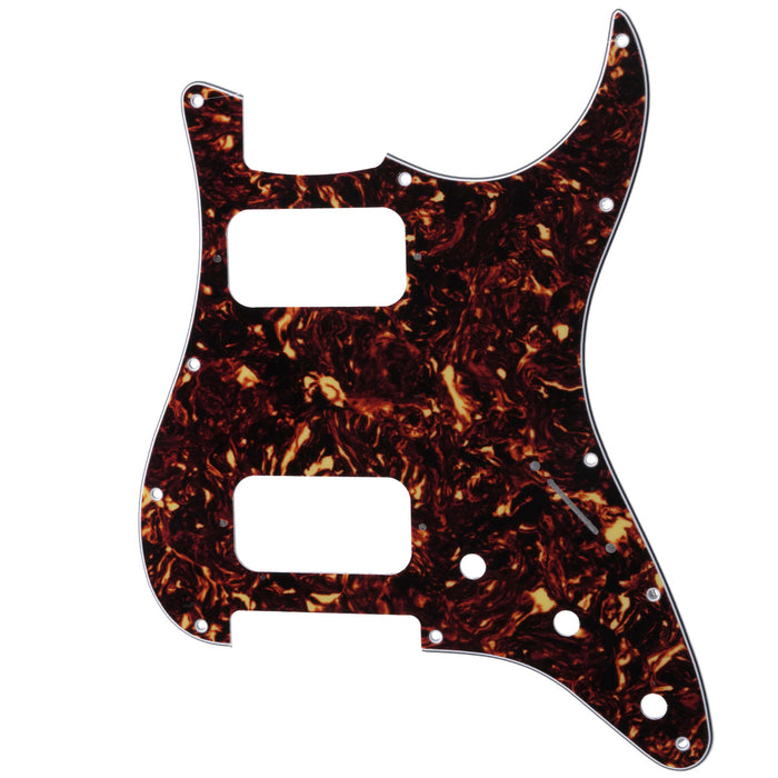 musiclily pro 11 holes round corner hh guitar pickguard for american mexican fender standard strat style electric guitar 3ply 4ply mx2248p, tortoise shell