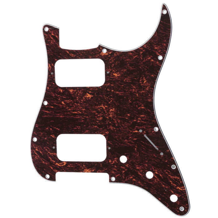 musiclily pro 11 holes round corner hh guitar pickguard for american mexican fender standard strat style electric guitar 3ply 4ply mx2248p, red tortoise