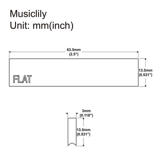 Dimensions of musiclily ultra flat full solid brass fret press caul insert for acoustic electric guitar bass mx2293