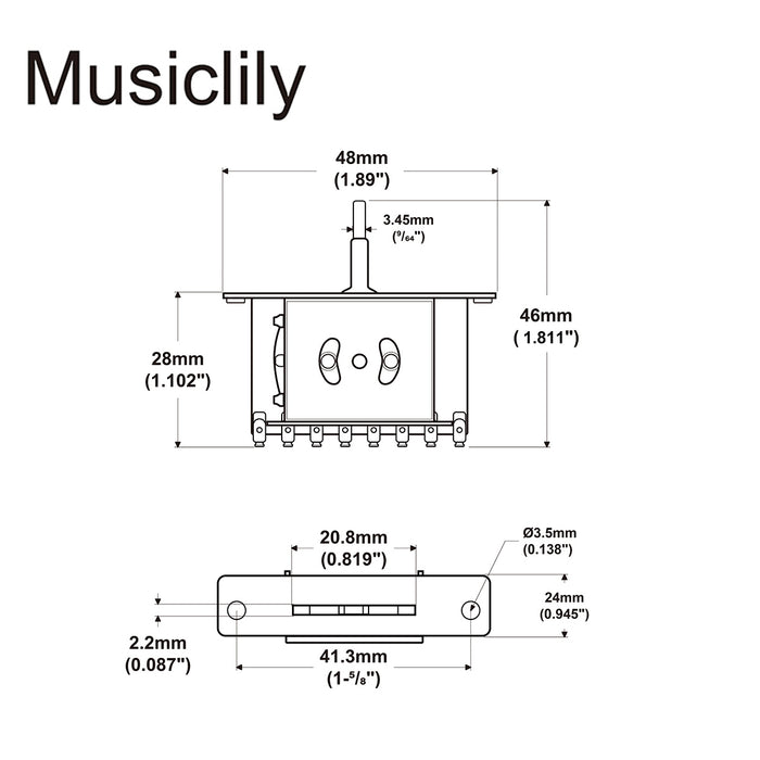 Selector de pastillas de palanca Alpha de 3 vías para guitarra eléctrica tipo Tele importada