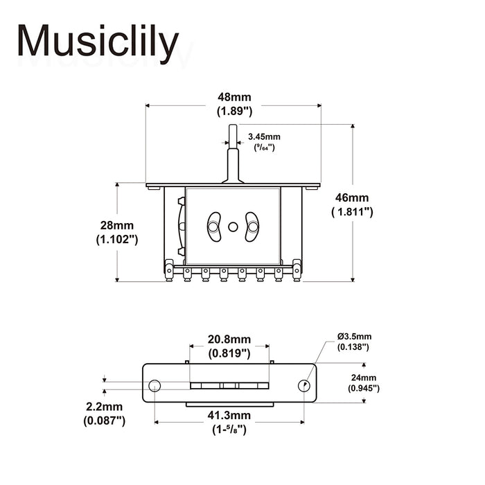 Selector de palanca de 5 posiciones Alpha para guitarra eléctrica tipo Strat importada