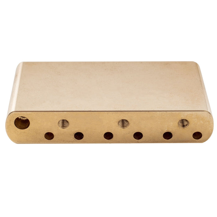 detail of musiclily ultra 52 5mm2 1 16 inch full solid brass steel short mim style tremolo block for china made squier pre 2020 affinity 6 screw electric guitar bridge mx2309