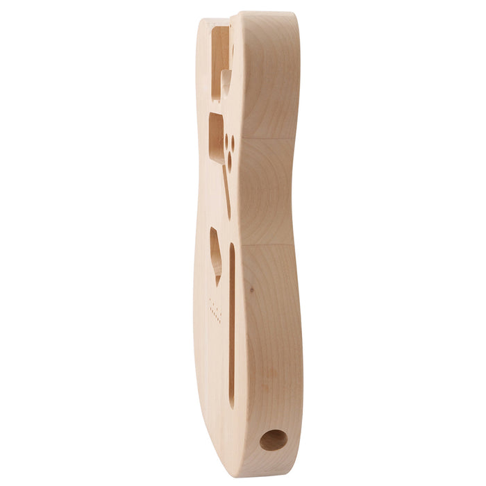 detail of musiclily pro ss hs routing alder tl style electric guitar body unfinished mx2316un