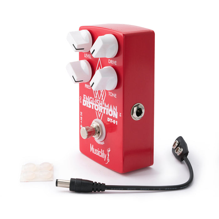 Part of musiclily pro red electric guitar effects pedal dc 9v adapter powered true bypass classic english distortion mx2320p