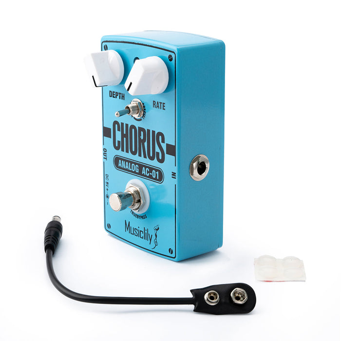 Part of musiclily pro electric guitar effects pedal dc 9v adapter powered true bypass super chorus mx2320p