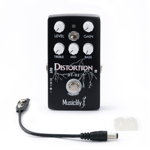 musiclily pro electric guitar effects pedal dc 9v adapter powered true bypass distortion mx2320p