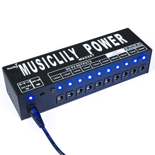 musiclily pro guitar power supply 10 way isolated dc output for 9v 12v 18v effect pedal with us standard adapter mx2327