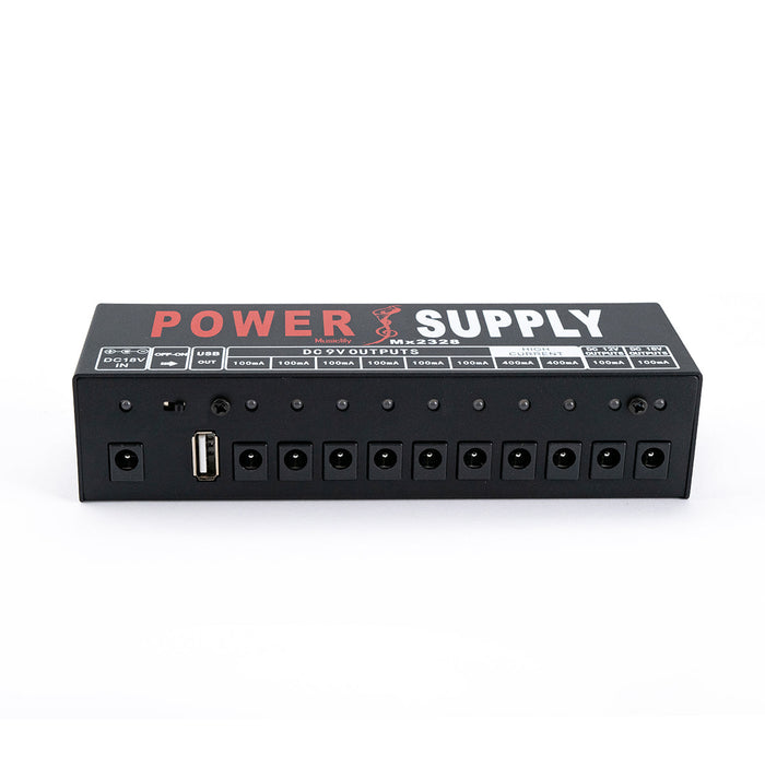 details of musiclily pro guitar power supply 10 way isolated dc output for 9v 12v 18v effect pedal with usb port us standard adapter mx2328