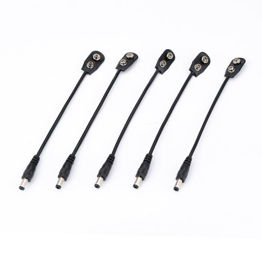 musiclily pro 9v battery clip converter power cable snap connector 2 1mm 5 5mm plug for guitar effect pedals mx2332p