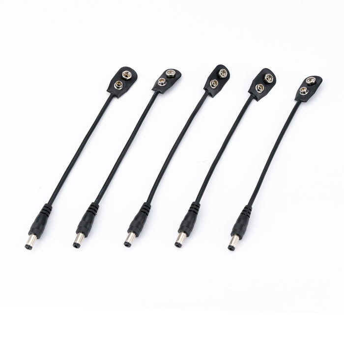 musiclily pro 9v battery clip converter power cable snap connector 2 1mm 5 5mm plug for guitar effect pedals mx2332p