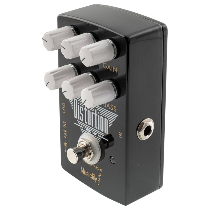 detail of musiclily pro electric guitar effects pedal dc 9v adapter powered true bypass distortion mx2320p