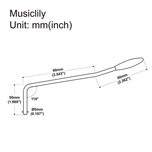 Dimensions of wilkinson wvc tremolo bridge 5mm steel push in style tremolo arm whammy bar vibrato arm mx2349p