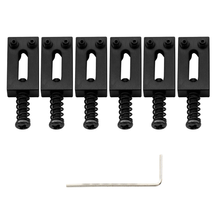 Part of musiclily ultra 10 5mm modern style rectangle full solid brass saddles for strat tele style electric guitar mx2370 6p