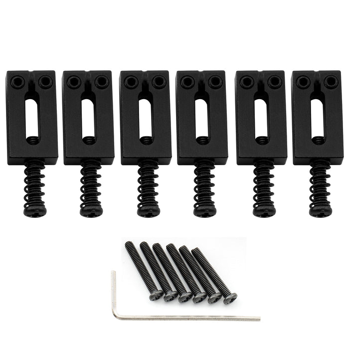 musiclily ultra 10 5mm modern style rectangle full solid brass saddles for strat tele style electric guitar mx2370 6p