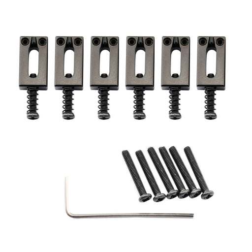 musiclily ultra 10 8mm modern style rectangle full solid brass saddles for strat tele style electric guitar mx2371 6p