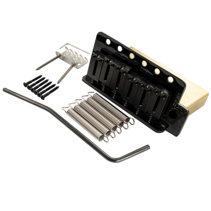 musiclily ultra 52 5mm2 1 16 inch standard 6 screw st tremolo bridge with modern brass saddles 36mm solid brass block push in arm for strat style electric guitar mx2373p