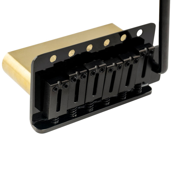 musiclily ultra 52 5mm2 1 16 inch standard 6 screw st tremolo bridge with modern brass saddles 36mm solid brass block push in arm for strat style electric guitar mx2373p details