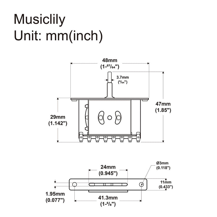 Selector de pastillas Musiclily Pro de 3 vías tipo blade para guitarra eléctrica estilo Tele importada
