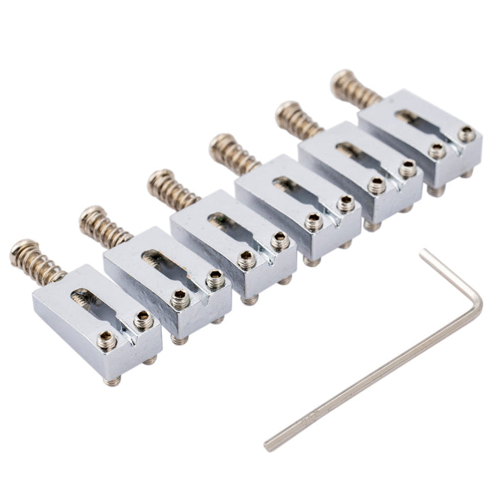 wilkinson wvp tremolo bridge 10 8mm stainless steel saddles for imported strat style electric guitar mx2376 6p, chrome