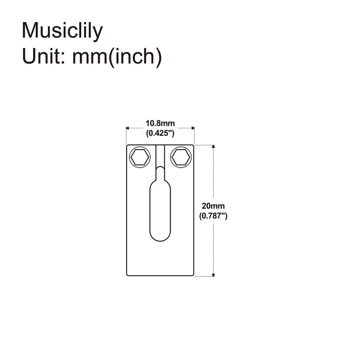 Dimensions of wilkinson wvp tremolo bridge 10 8mm stainless steel saddles for imported strat style electric guitar mx2376nu 2