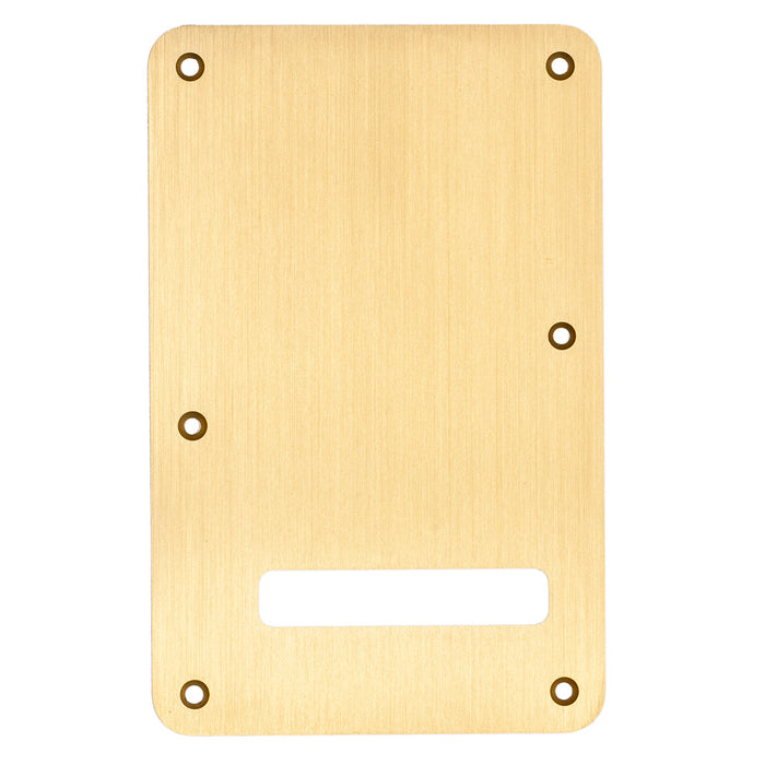musiclily ultra 6 holes anodized aluminum st guitar backplate for american mexico fender standard strat style electric guitar mx2378p, gold