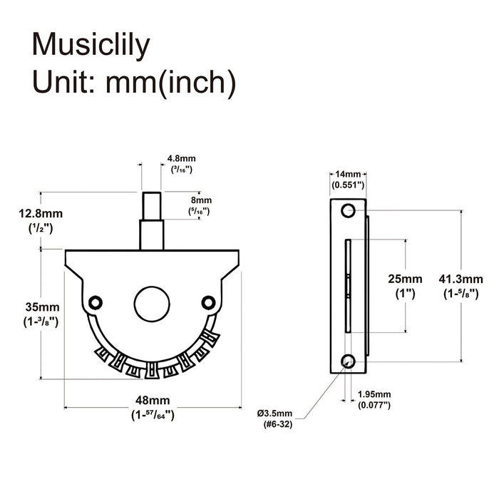 Oak-Grigsby 5-Way Pickup Selector Blade Switch for Strat Style Electric Guitar