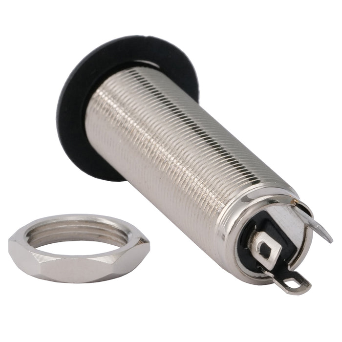 musiclily pro 1 4 inch 6 35mm cylinder mono output jack socket for electric guitar bass mx2396p, nickel