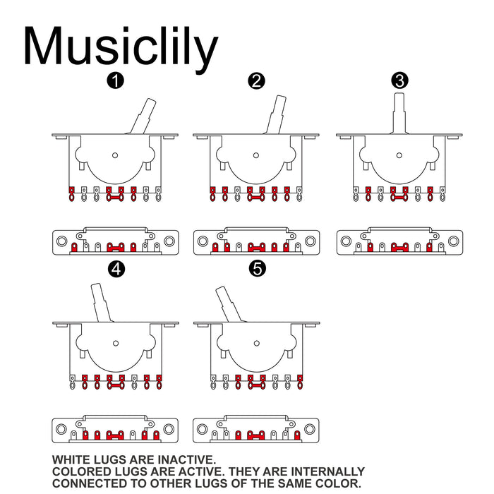 Musiclily Pro 5-Way Imported Strat Style Guitar Blade Switch MX2398 Instruções