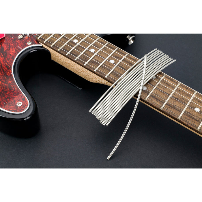 Application of sintoms e230140 e249119 elite series nickel silver extra hard 2 3mm 2 5mm medium fret wire set for electric guitar mx2412