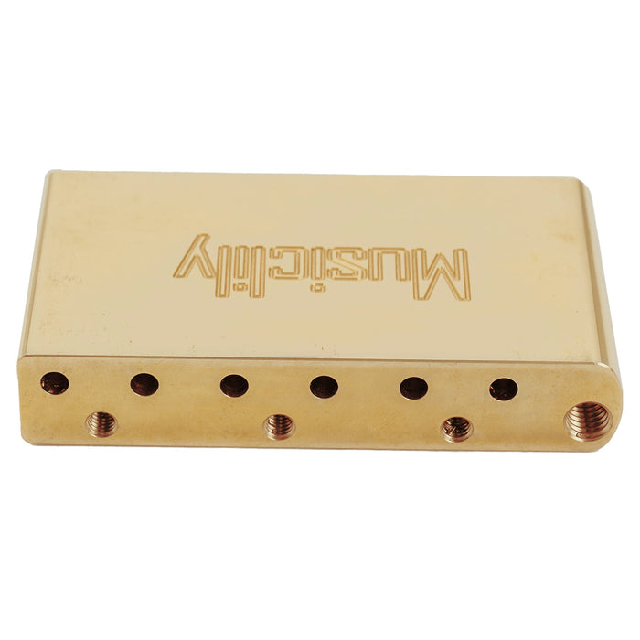 detail of musiclily ultra 52 5mm2 1 16 inch full solid brass steel tremolo block for china and indonesia made squier standard series electric guitar bridge 40mm tall mx2424