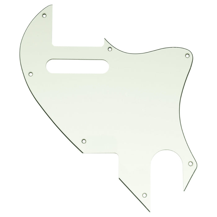 musiclily pro 7 holes guitar pickguard for fender f hole hybrid tele style electric guitar 3ply 4ply mx2451p, aged white