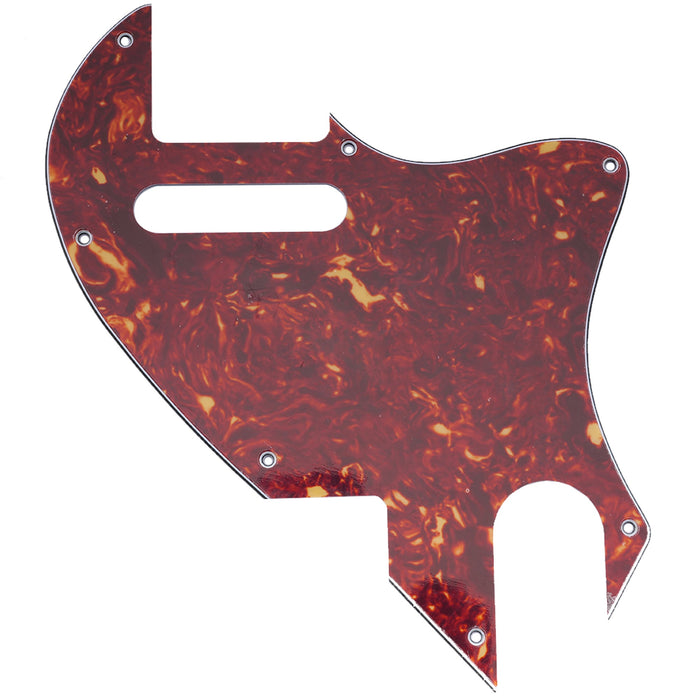 musiclily pro 7 holes guitar pickguard for fender f hole hybrid tele style electric guitar 3ply 4ply mx2451p, vintage tortoise