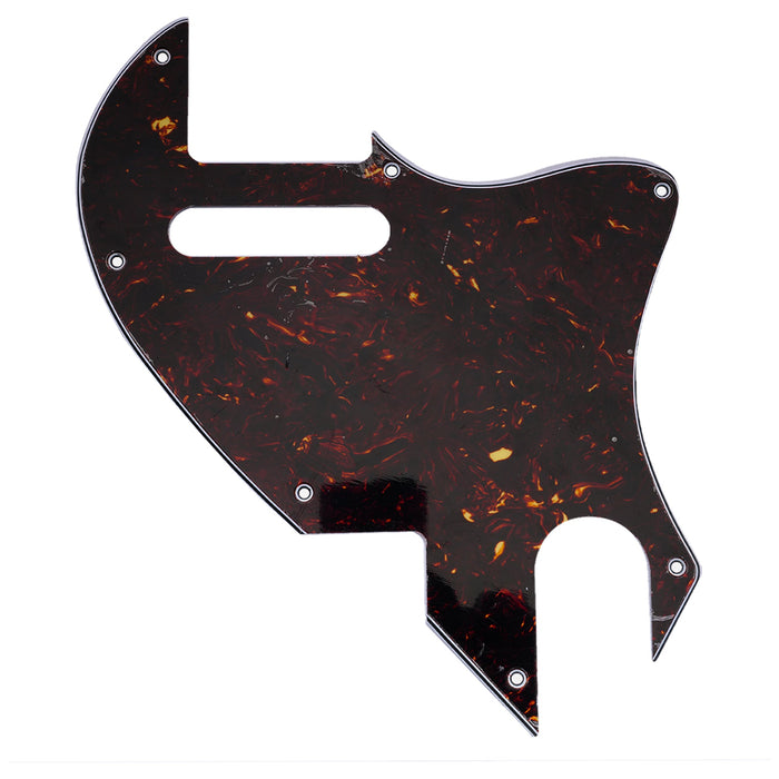 musiclily pro 7 holes guitar pickguard for fender f hole hybrid tele style electric guitar 3ply 4ply mx2451p, tortoise shell