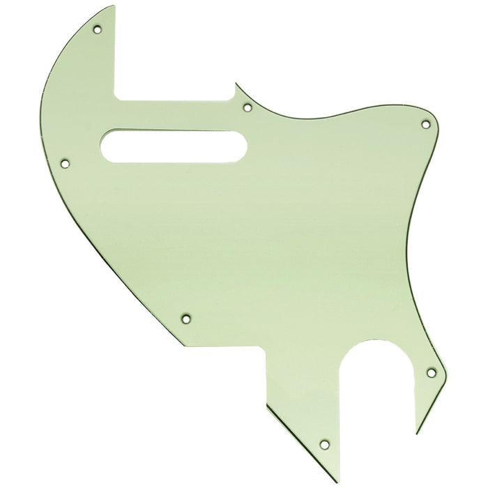 musiclily pro 7 holes guitar pickguard for fender f hole hybrid tele style electric guitar 3ply 4ply mx2451p, mint green