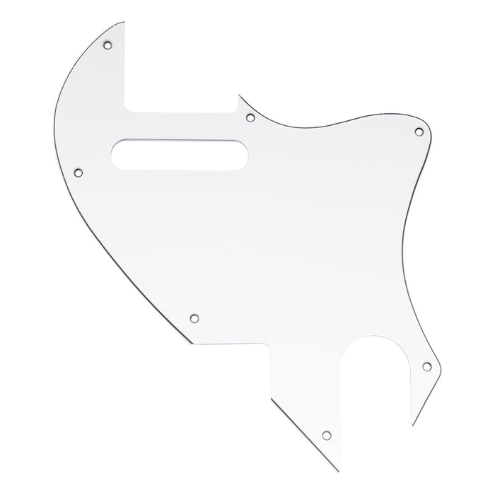 musiclily pro 7 holes guitar pickguard for fender f hole hybrid tele style electric guitar 3ply 4ply mx2451p, white
