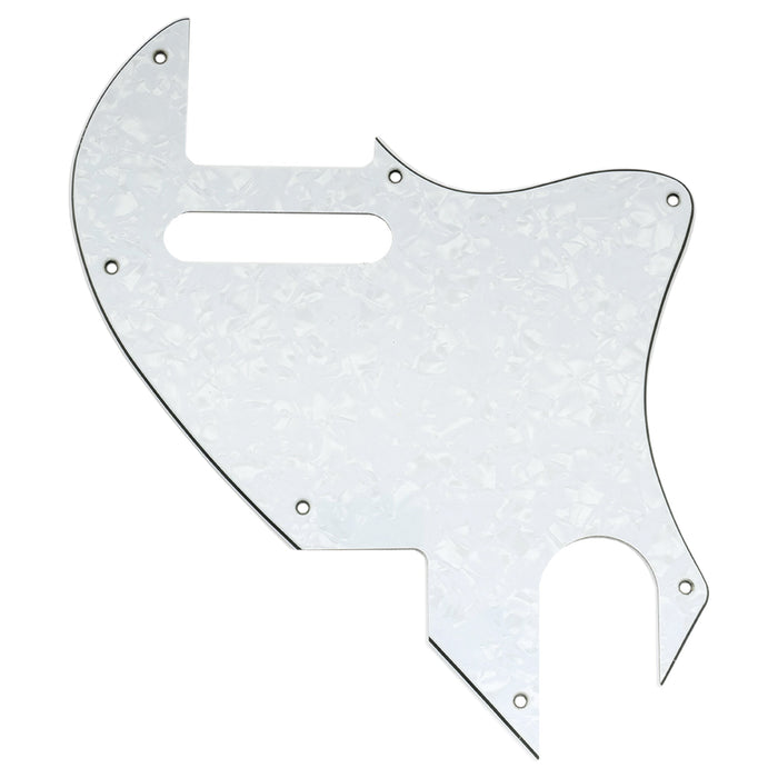 musiclily pro 7 holes guitar pickguard for fender f hole hybrid tele style electric guitar 3ply 4ply mx2451p, white pearl