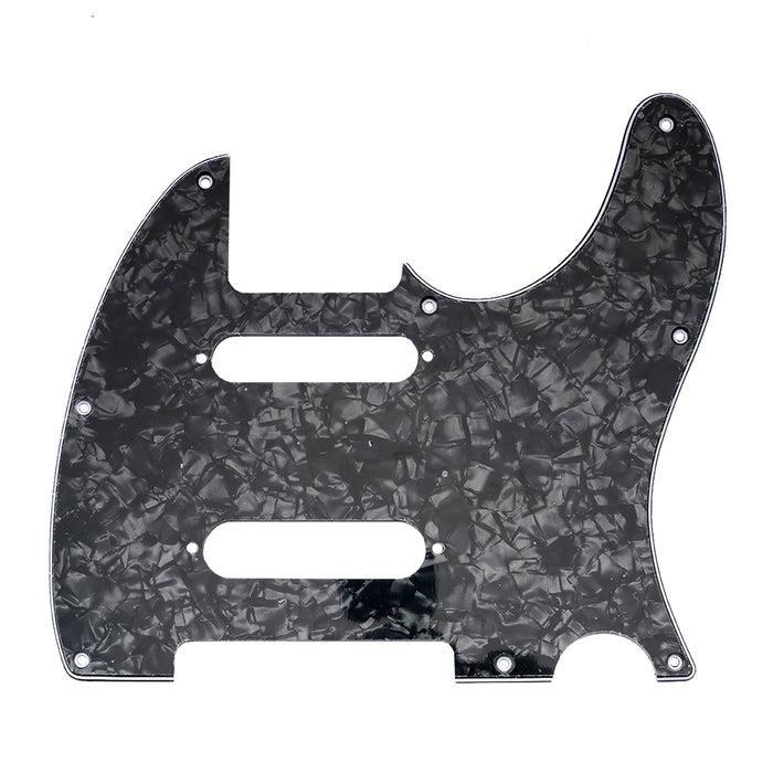 musiclily pro 8 holes ss guitar pickguard for us mexico fender deluxe nashville tele style electric guitar 3ply 4ply mx2452p, black pearl
