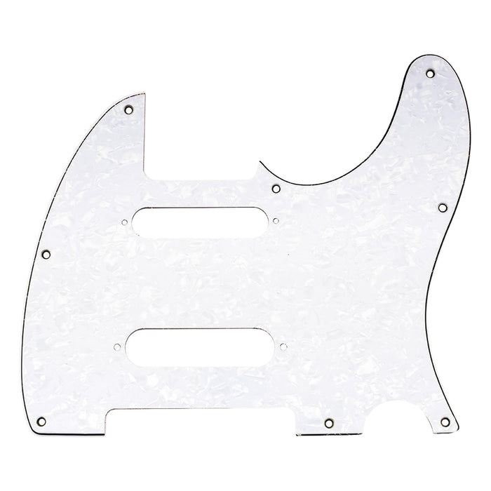 musiclily pro 8 holes ss guitar pickguard for us mexico fender deluxe nashville tele style electric guitar 3ply 4ply mx2452p, white pearl