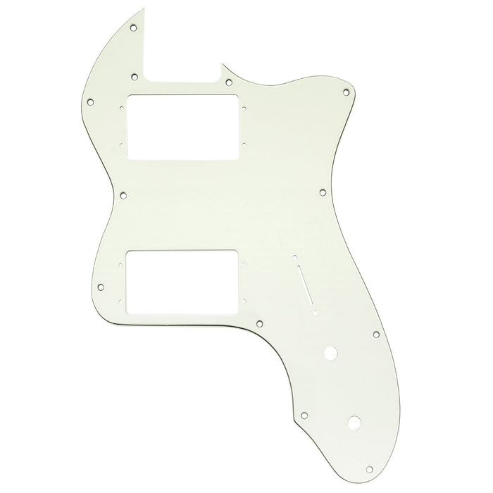 musiclily pro 12 holes wide range hh guitar pickguard for usa mexico fender 72 tele thinline style electric guitar 3ply 4ply mx2453p, aged white