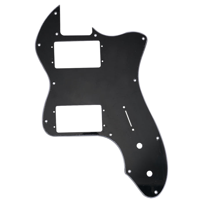 musiclily pro 12 holes wide range hh guitar pickguard for usa mexico fender 72 tele thinline style electric guitar 3ply 4ply mx2453p, black