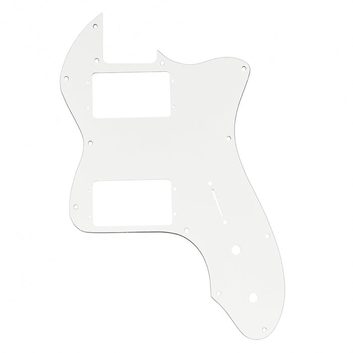 musiclily pro 12 holes wide range hh guitar pickguard for usa mexico fender 72 tele thinline style electric guitar 3ply 4ply mx2453p, white