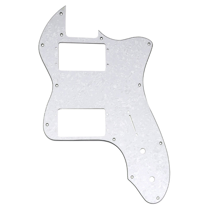 musiclily pro 12 holes wide range hh guitar pickguard for usa mexico fender 72 tele thinline style electric guitar 3ply 4ply mx2453p, white pearl