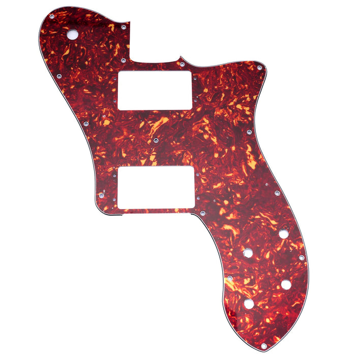 musiclily pro 15 holes wide range hh guitar pickguard for mexico fender 72 tele deluxe style electric guitar 3ply 4ply mx2456p, vintage tortoise