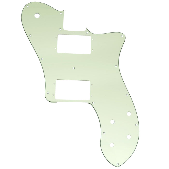 musiclily pro 15 holes wide range hh guitar pickguard for mexico fender 72 tele deluxe style electric guitar 3ply 4ply mx2456p, mint green