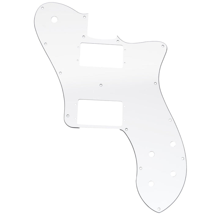 musiclily pro 15 holes wide range hh guitar pickguard for mexico fender 72 tele deluxe style electric guitar 3ply 4ply mx2456p, white