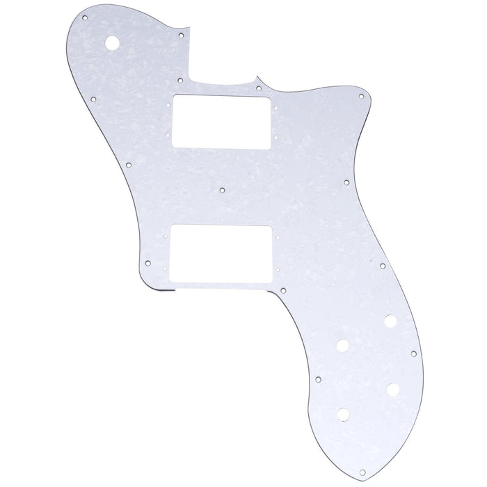 musiclily pro 15 holes wide range hh guitar pickguard for mexico fender 72 tele deluxe style electric guitar 3ply 4ply mx2456p, white pearl