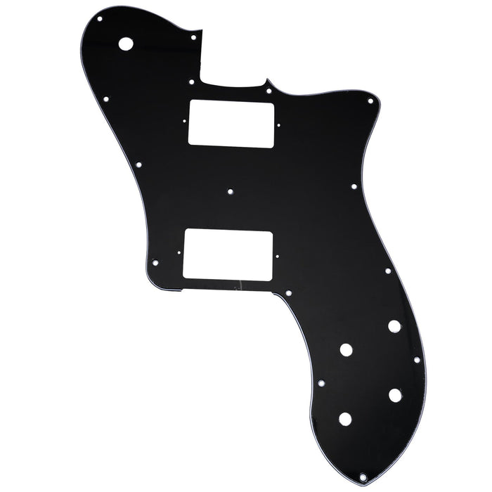 musiclily pro 15 holes covered hh guitar pickguard for mexico fender 72 tele deluxe style electric guitar 3ply 4ply mx2457p, black