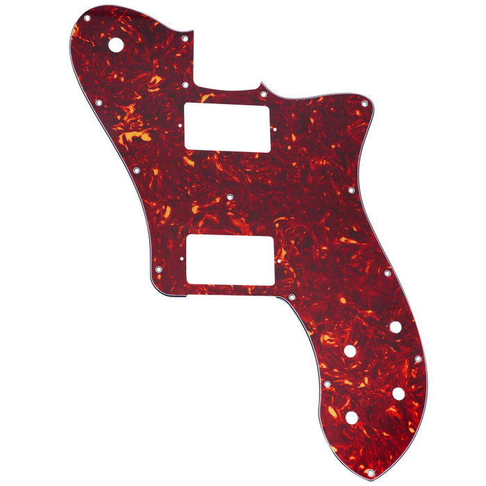 musiclily pro 15 holes covered hh guitar pickguard for mexico fender 72 tele deluxe style electric guitar 3ply 4ply mx2457p, vintage tortoise