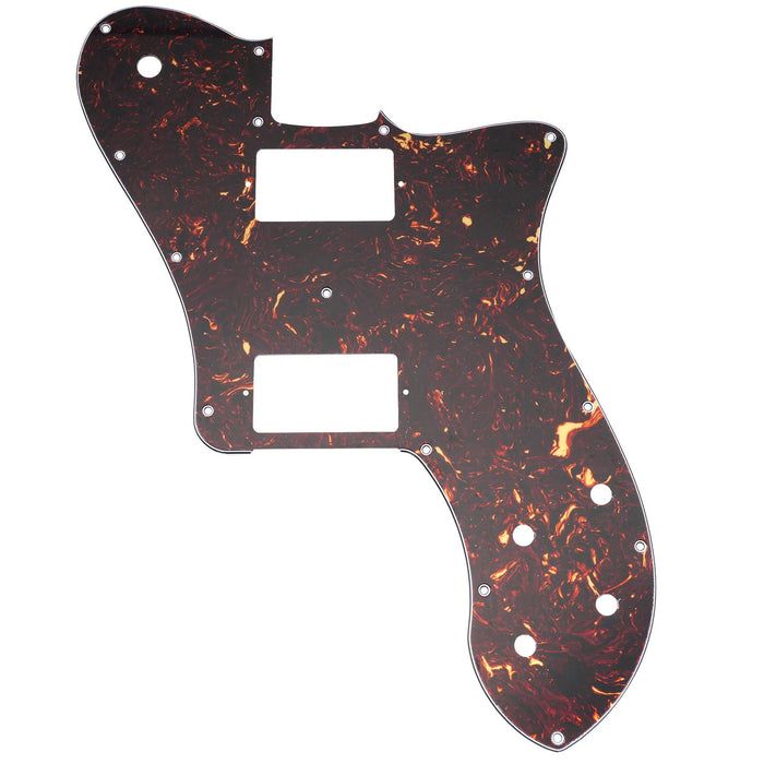 musiclily pro 15 holes covered hh guitar pickguard for mexico fender 72 tele deluxe style electric guitar 3ply 4ply mx2457p, tortoise shell