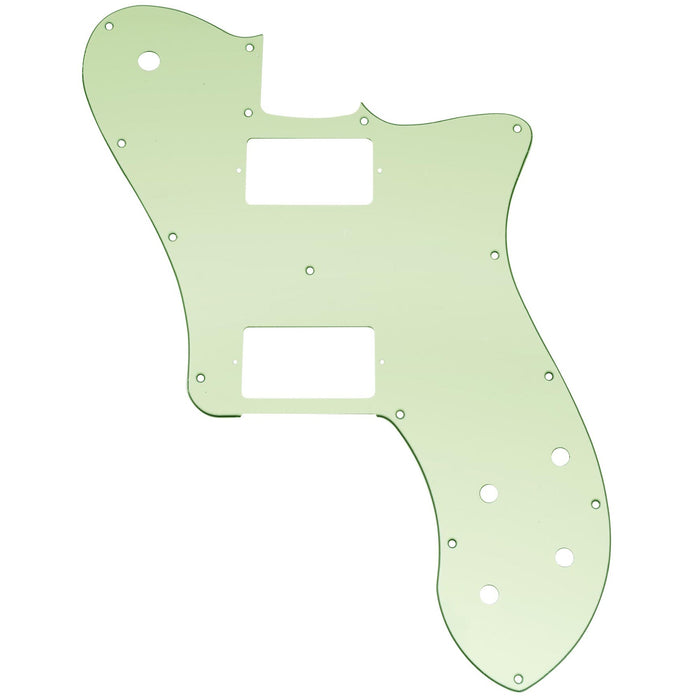 musiclily pro 15 holes covered hh guitar pickguard for mexico fender 72 tele deluxe style electric guitar 3ply 4ply mx2457p, mint green